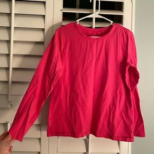 lands end pink/red long sleeve pajama shirt